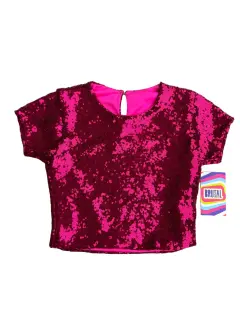 Top Glitter rosado