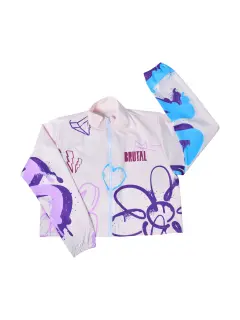 CHAQUETA DEPORTIVA BEIGE CON GRAFITI