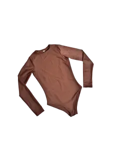 BODY MANGA LARGA MARRON