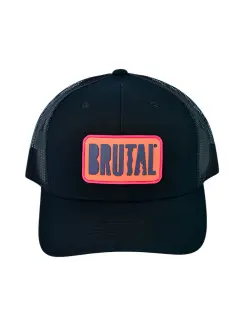 GORRA NEGRA LOGO NARANJA Y MORADO