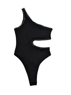 BODY ASIMETRICO NEGRO CON BRILLO