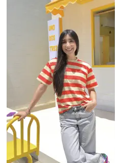 franela de rayas naranja