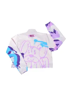 CHAQUETA DEPORTIVA BEIGE CON GRAFITI