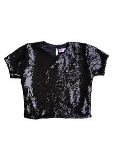 Top Glitter negro