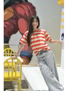 franela de rayas naranja