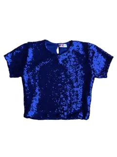 Top Glitter azul