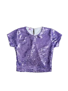 Top Glitter morado