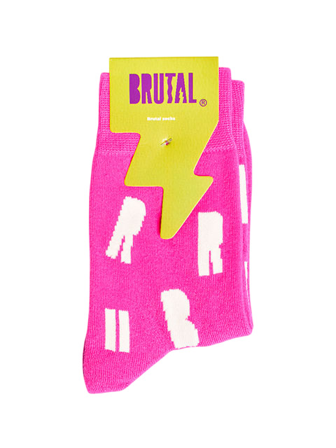 MEDIAS BRUTAL RROSA CON LETRAS